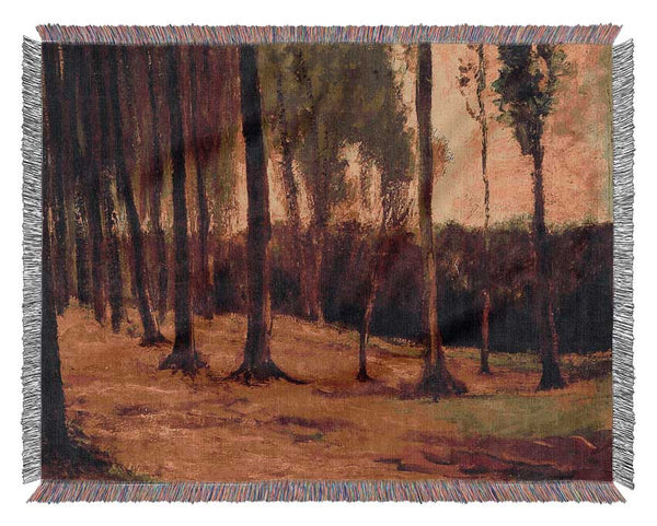 Van Gogh Edge Of A Wood Woven Blanket