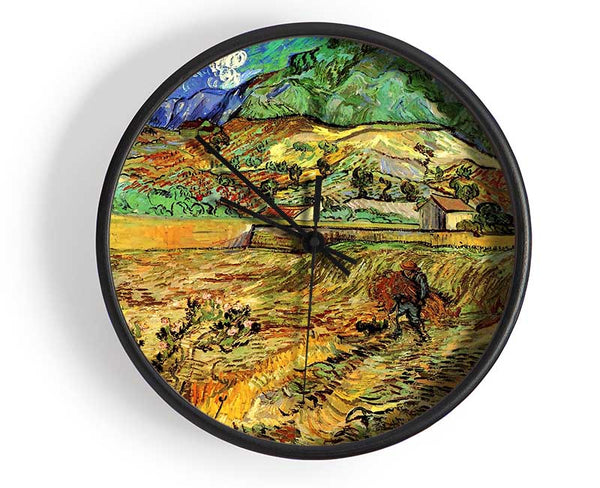 Van Gogh Enclosed Wheat Field With Peasant Clock - Wallart-Direct UK