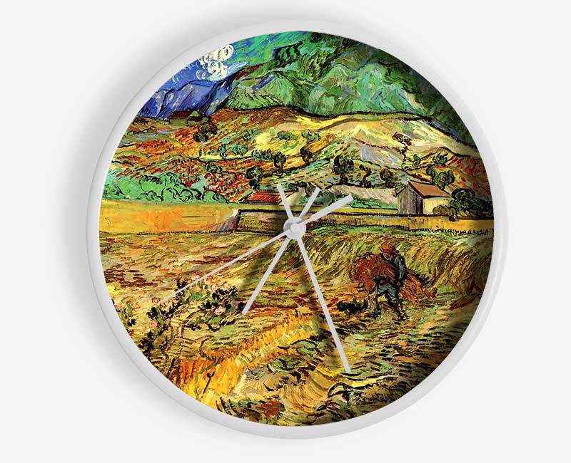 Van Gogh Enclosed Wheat Field With Peasant Clock - Wallart-Direct UK