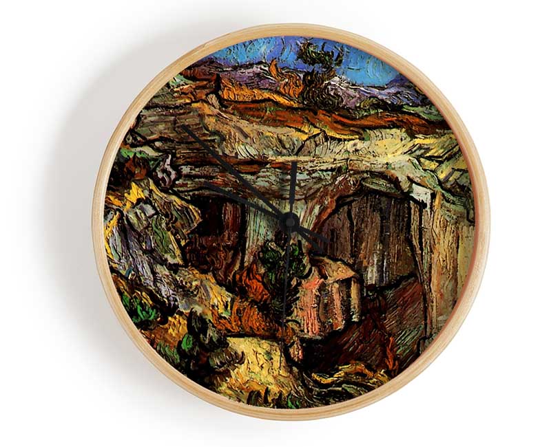 Van Gogh Entrance To A Quarry Near Saint-Remy Clock - Wallart-Direct UK