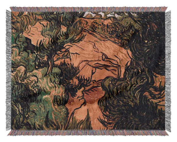 Van Gogh Entrance To A Quarry Woven Blanket