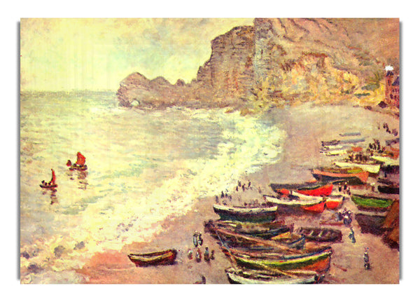 Étretat, der Strand und La Porte D'Amont von Monet