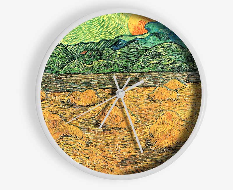 Van Gogh Evening Landscape At Moonrise Clock - Wallart-Direct UK