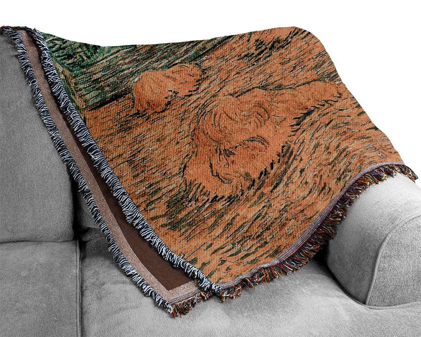 Van Gogh Evening Landscape At Moonrise Woven Blanket