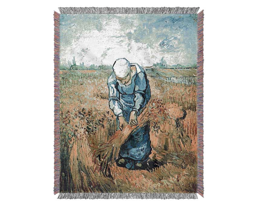 Van Gogh Farm Worker Woven Blanket