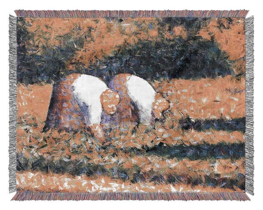 Seurat Farmers At Work Woven Blanket