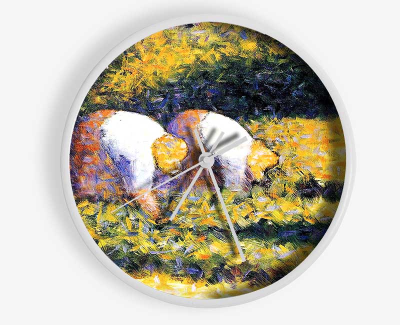 Seurat Farmers At Work Clock - Wallart-Direct UK