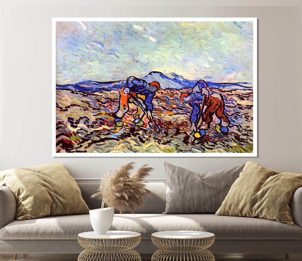 Van Gogh Farmers At Work Print Poster Wall Art