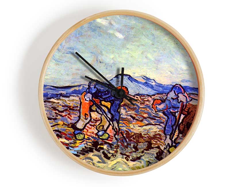 Van Gogh Farmers At Work Clock - Wallart-Direct UK