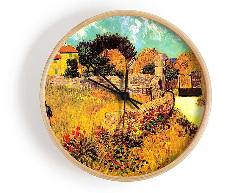 Van Gogh Farmhouse In Provence 1 Clock - Wallart-Direct UK