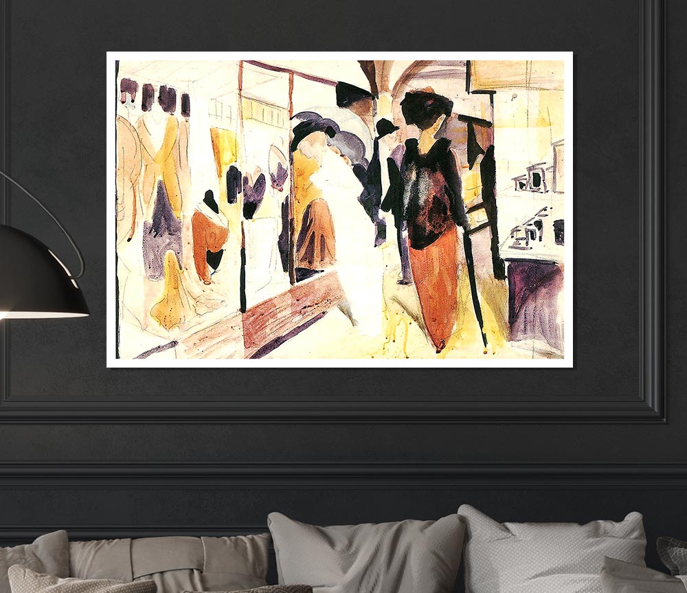 August Macke Fashion Shop Porch Print Poster Wall Art