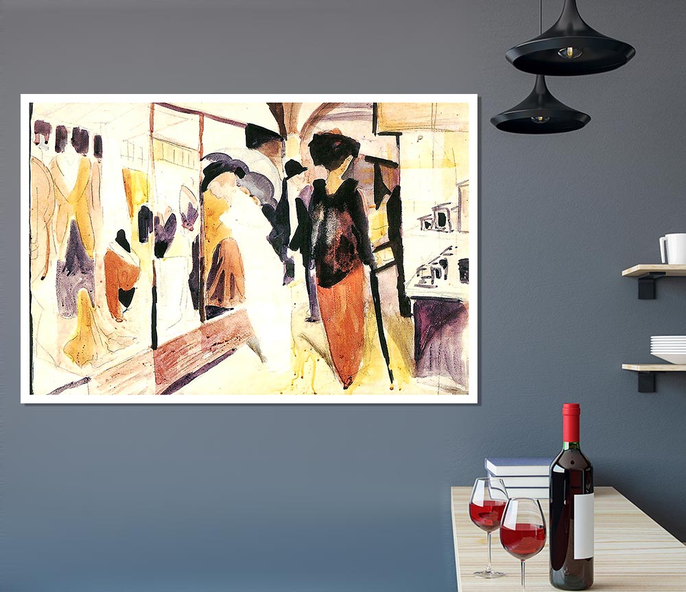 August Macke Fashion Shop Porch Print Poster Wall Art