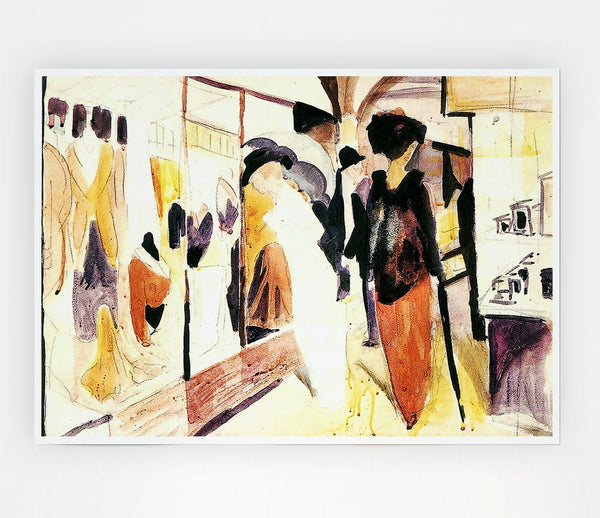 August Macke Fashion Shop Porch Print Poster Wall Art