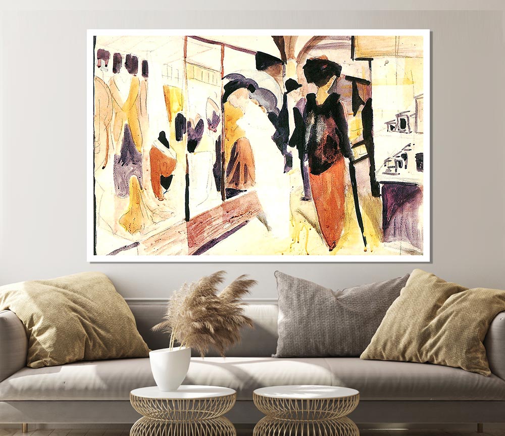 August Macke Fashion Shop Porch Print Poster Wall Art