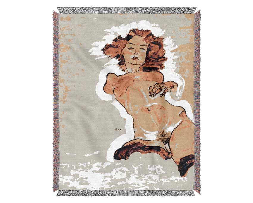 Schiele Female Act Woven Blanket