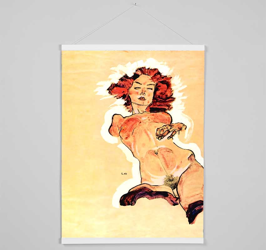 Schiele Female Act Hanging Poster - Wallart-Direct UK