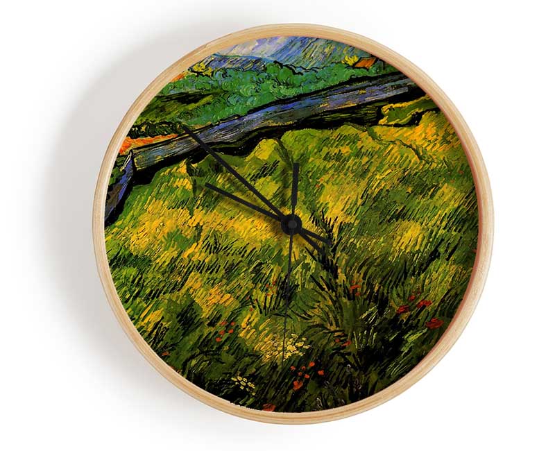 Van Gogh Field Of Spring Wheat At Sunrise Clock - Wallart-Direct UK