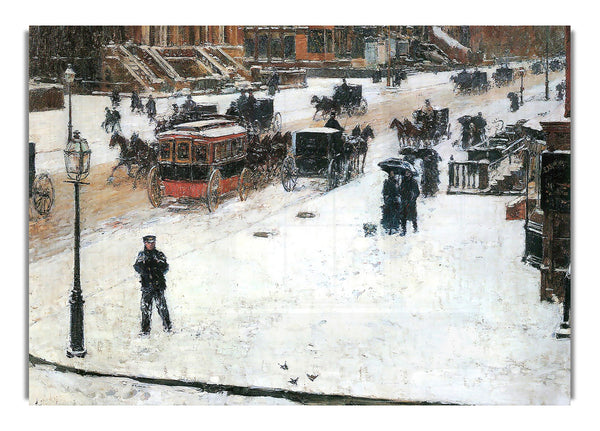 Fifth Avenue In Winter By Hassam