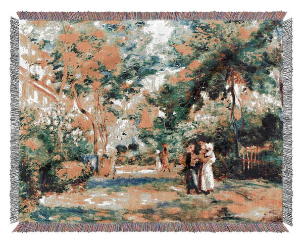 Van Gogh Figures In The Garden Woven Blanket