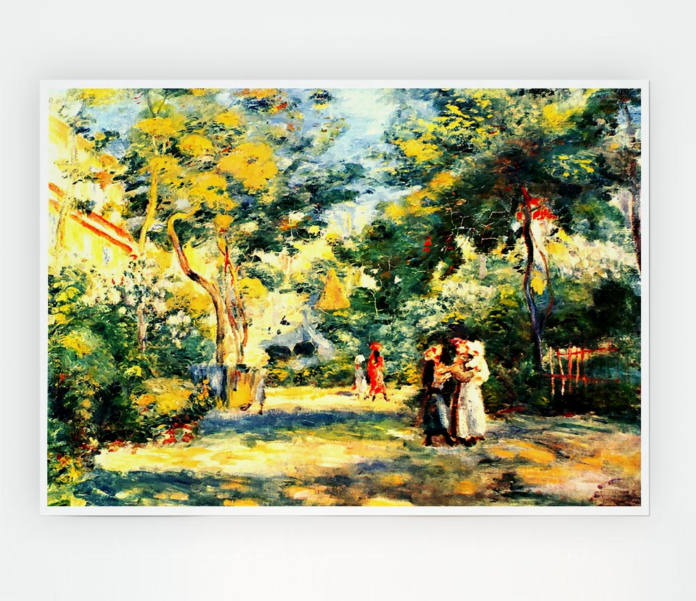 Van Gogh Figures In The Garden Print Poster Wall Art