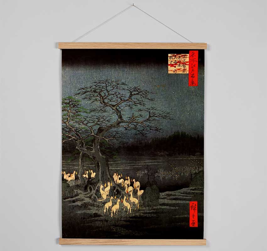 Hiroshige Fire Foxes Hanging Poster - Wallart-Direct UK