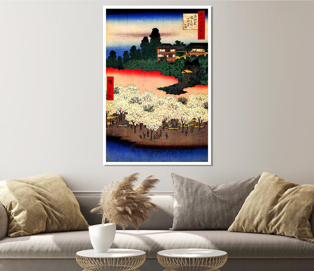 Hiroshige Flower Pavillion Print Poster Wall Art