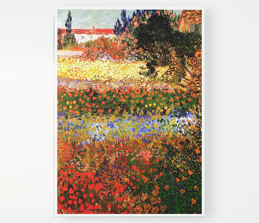 Van Gogh Flowering Garden Print Poster Wall Art