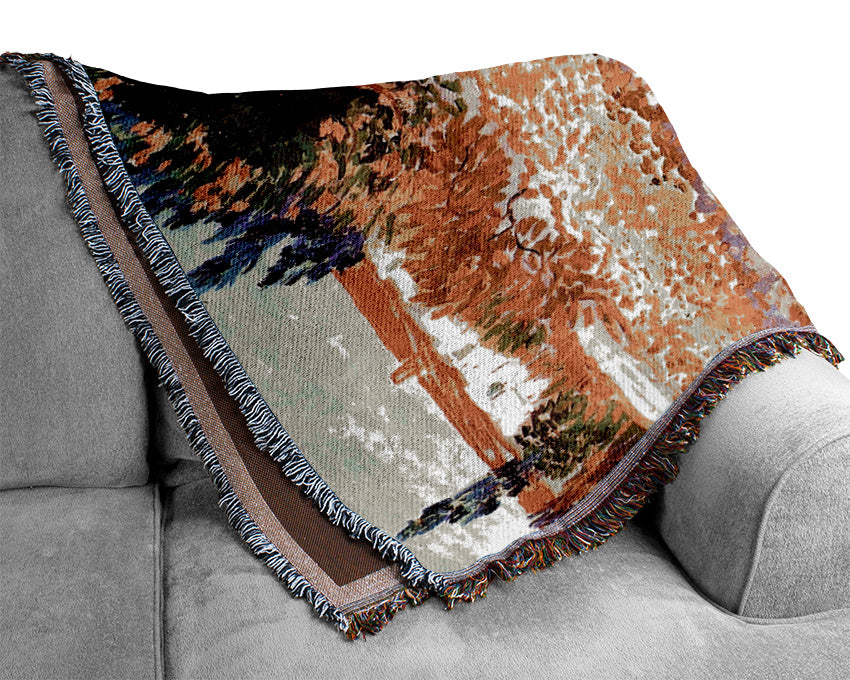 Van Gogh Flowering Garden Woven Blanket