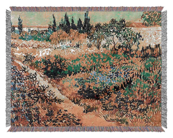 Van Gogh Flowering Garden With Path Woven Blanket