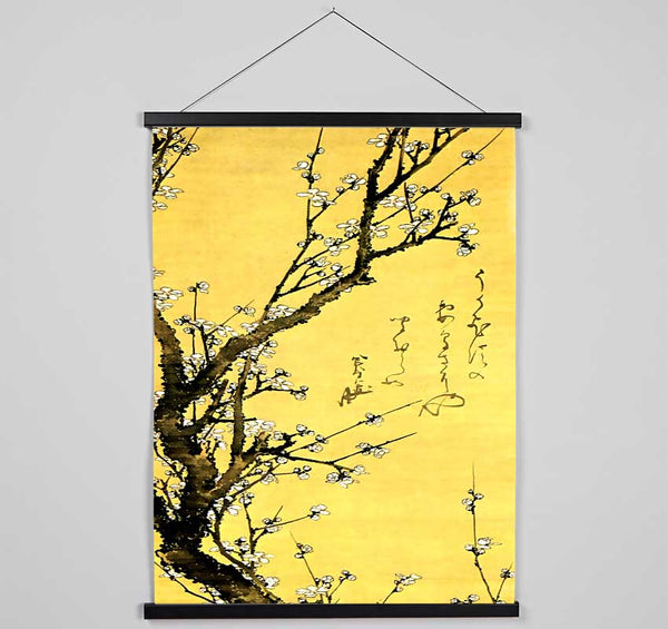 Hokusai Flowering Plum Hanging Poster - Wallart-Direct UK