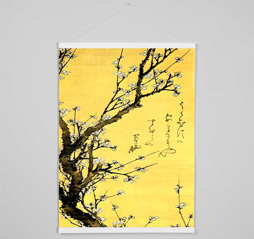 Hokusai Flowering Plum Hanging Poster - Wallart-Direct UK