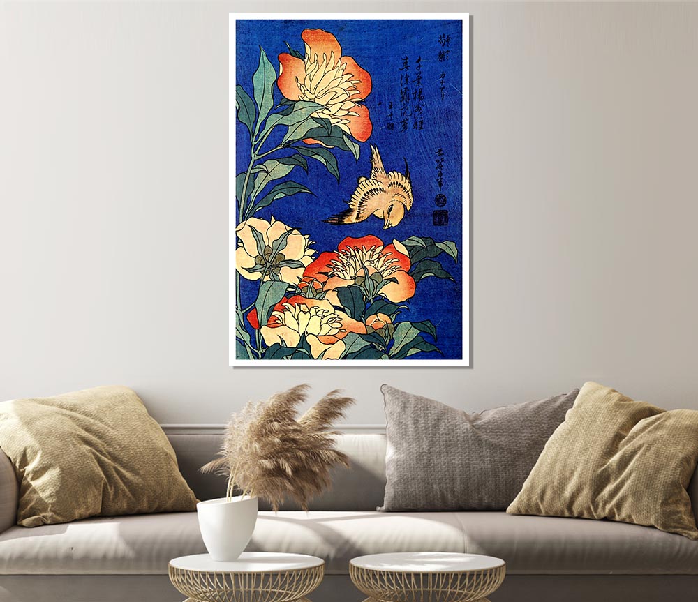 Hokusai Flowers Print Poster Wall Art