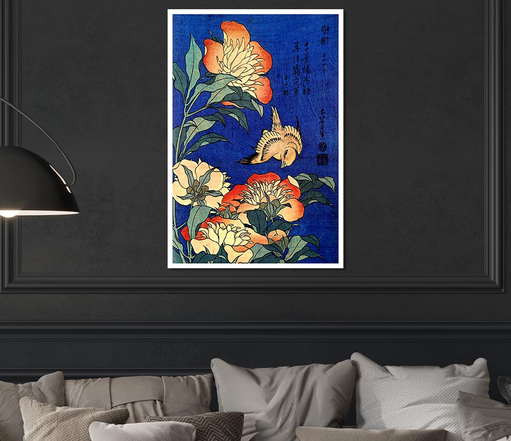 Hokusai Flowers Print Poster Wall Art