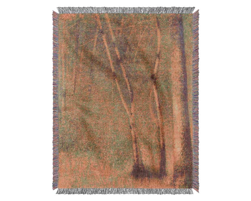 Seurat Forest In Pontaubert Woven Blanket