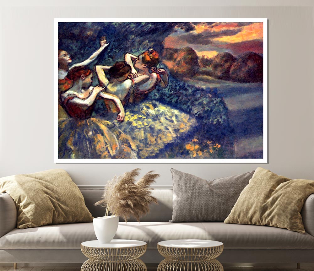 Degas Four Dancers Print Poster Wall Art