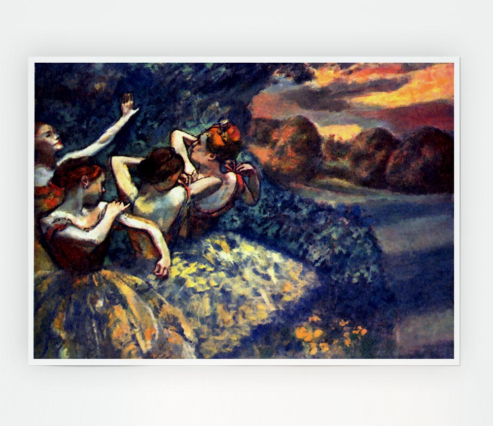 Degas Four Dancers Print Poster Wall Art