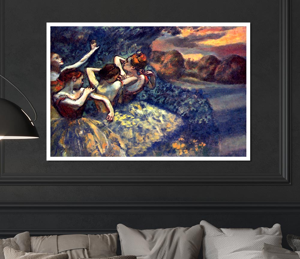 Degas Four Dancers Print Poster Wall Art