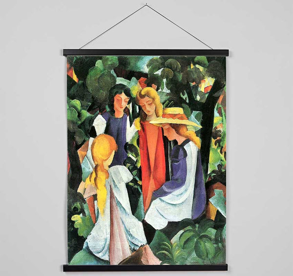 August Macke Four Girls Hanging Poster - Wallart-Direct UK