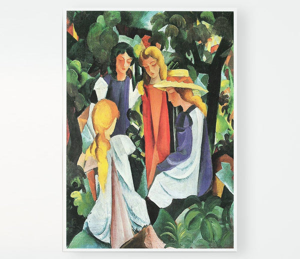 August Macke Four Girls Print Poster Wall Art