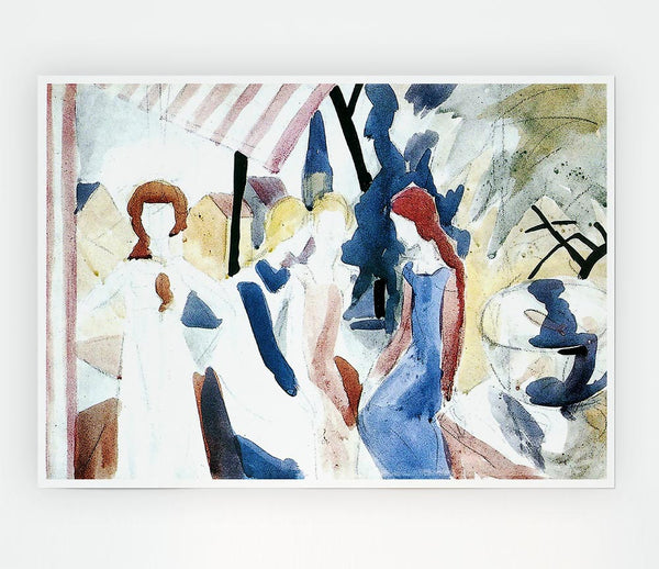 August Macke Four Girls On Altane Print Poster Wall Art