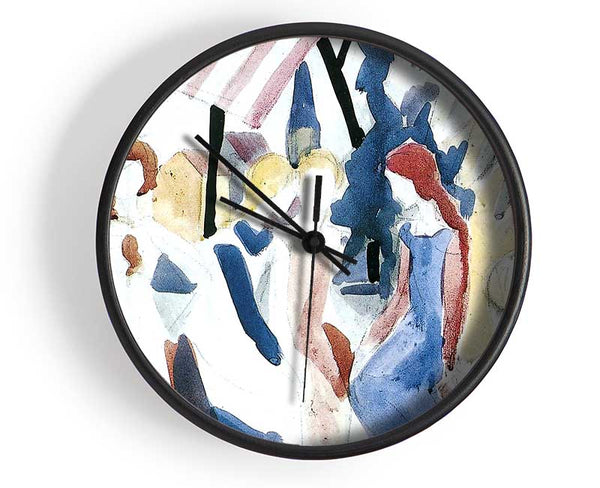 August Macke Four Girls On Altane Clock - Wallart-Direct UK