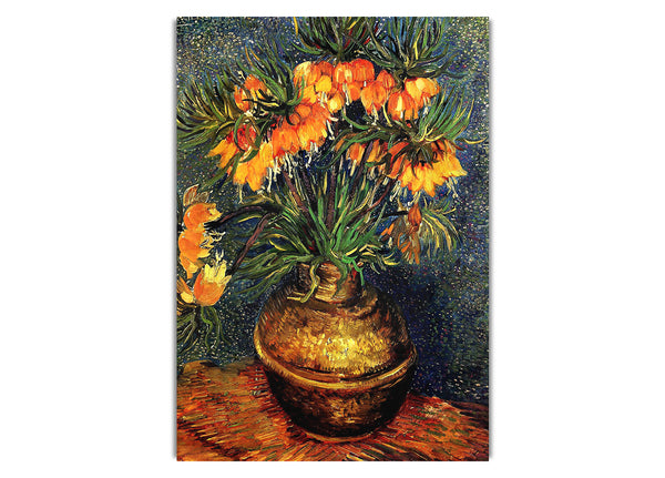 Schachbrettblumen in einer Kupfervase von Van Gogh