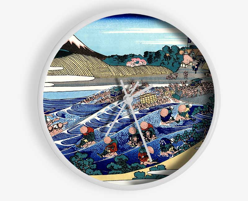 Hokusai Fuji From Kanaya On Tokaido Clock - Wallart-Direct UK