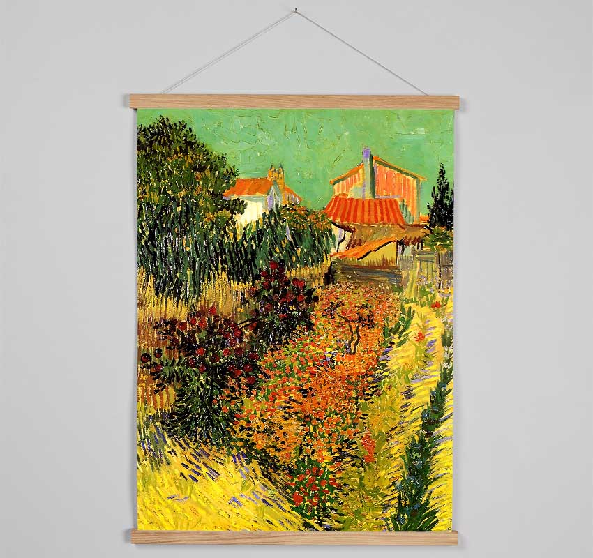 Van Gogh Garden Behind A House Hanging Poster - Wallart-Direct UK