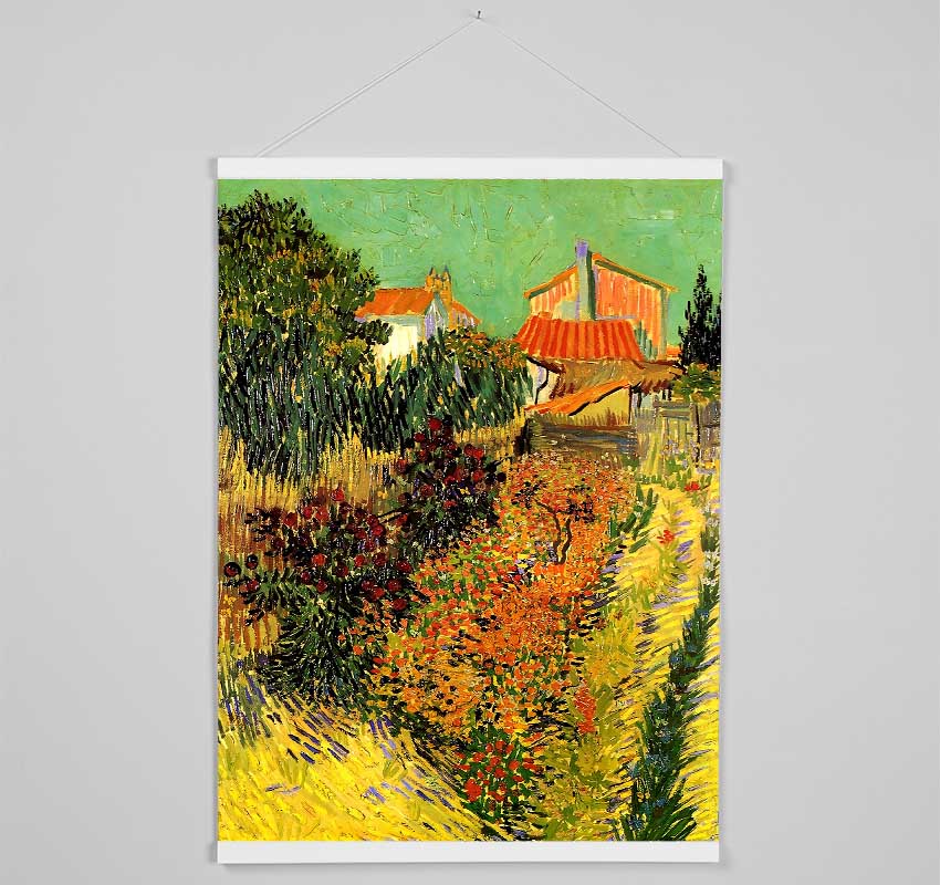 Van Gogh Garden Behind A House Hanging Poster - Wallart-Direct UK