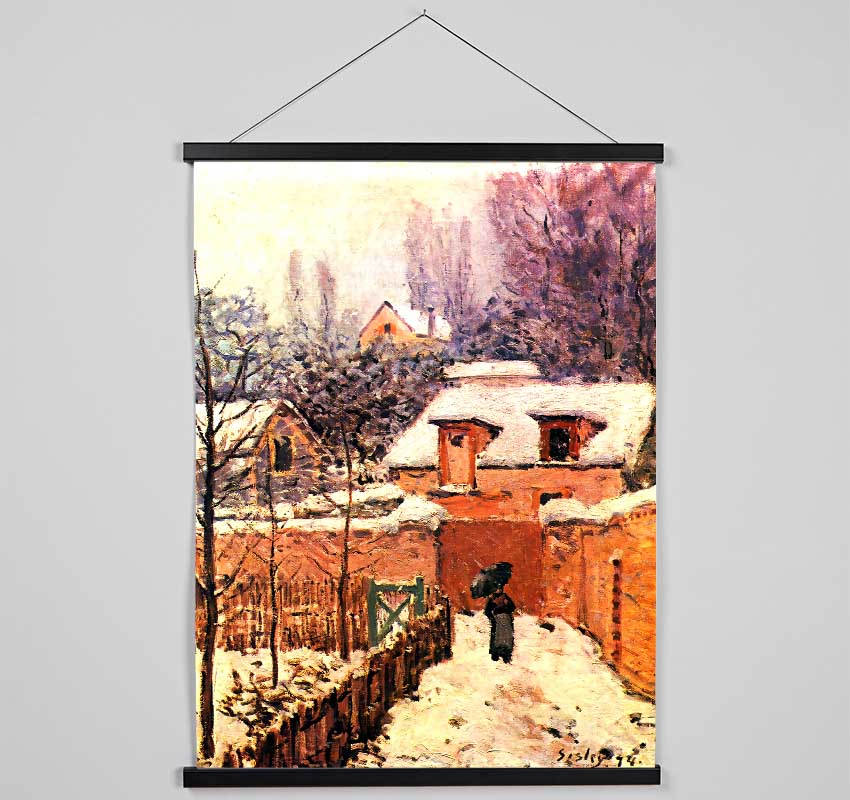 Sisley Garden In Louveciennes In Snow Hanging Poster - Wallart-Direct UK