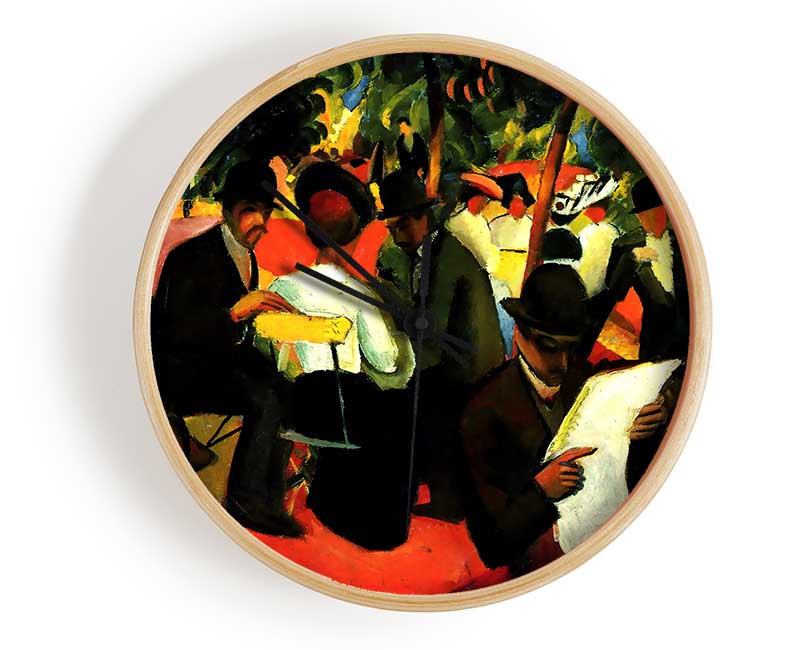 August Macke Garden Restaurant Clock - Wallart-Direct UK