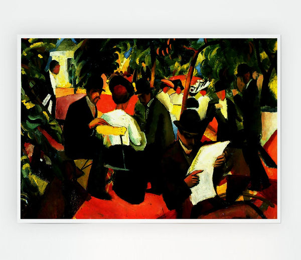 August Macke Garden Restaurant Print Poster Wall Art