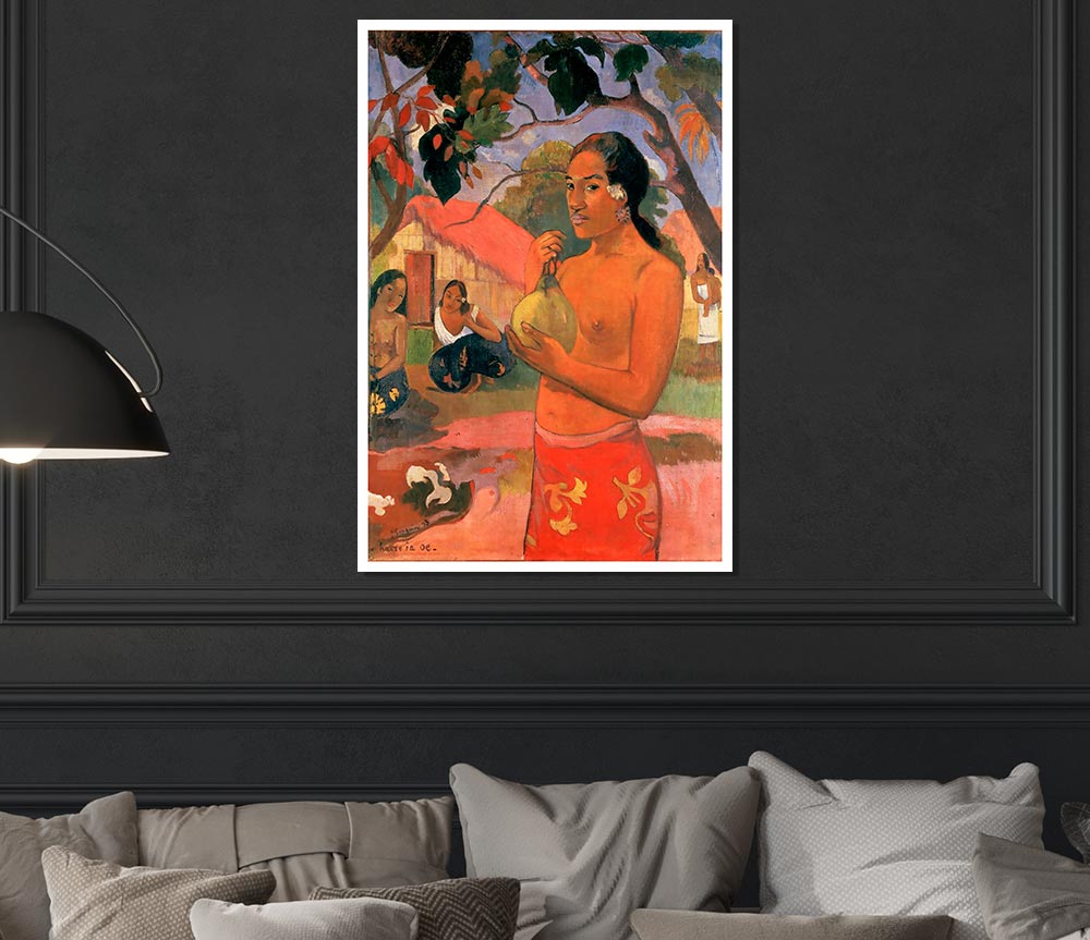 Gauguin Woman Holding A Fruit Print Poster Wall Art