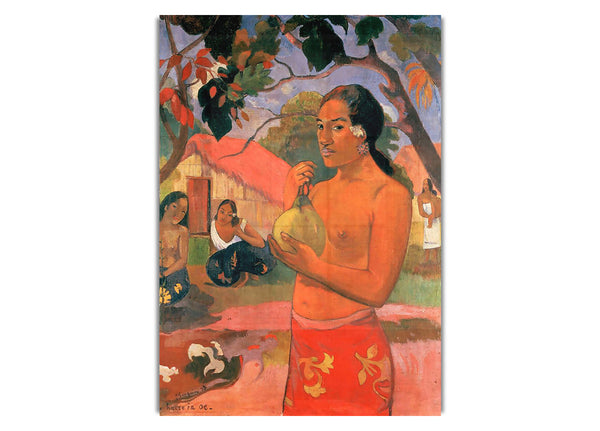 Gauguin Frau hält eine Frucht